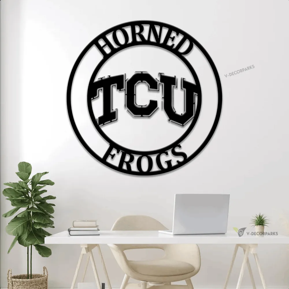 Metal Tcu Sign With Led Lights, Texas Christian University Sign, Tcu Sign, Tcu Decor, Horned Frogs Sign, Texas Christian University, Texas Sign