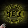 Metal Tcu Sign With Led Lights, Texas Christian University Sign, Tcu Sign, Tcu Decor, Horned Frogs Sign, Texas Christian University, Texas Sign