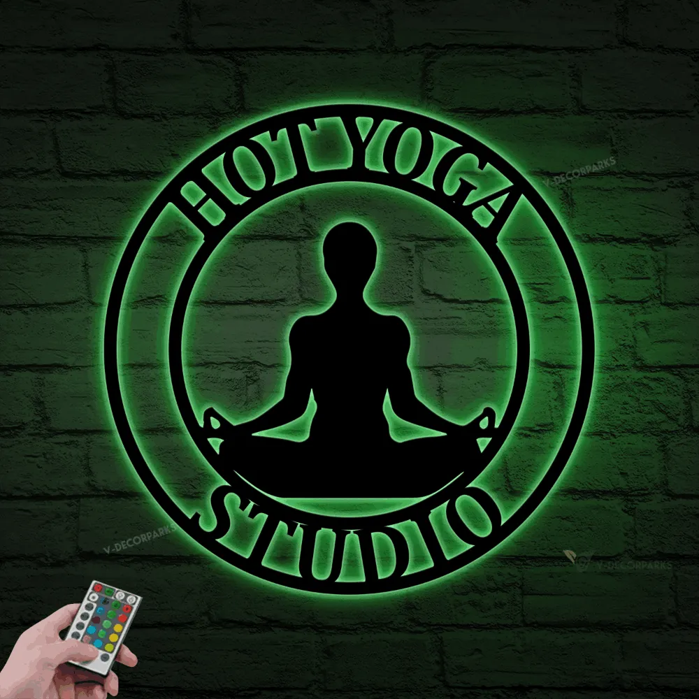 Metal Yoga With Led Lights Sign, Metal Yoga Studio Sign, Yoga Sign, Yoga Studio Sign, Yoga Studio Decor, Yoga Decor, Yogi, Pilates Sign, Yoga Gift