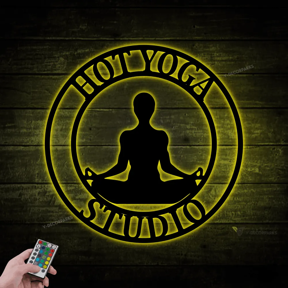 Metal Yoga With Led Lights Sign, Metal Yoga Studio Sign, Yoga Sign, Yoga Studio Sign, Yoga Studio Decor, Yoga Decor, Yogi, Pilates Sign, Yoga Gift