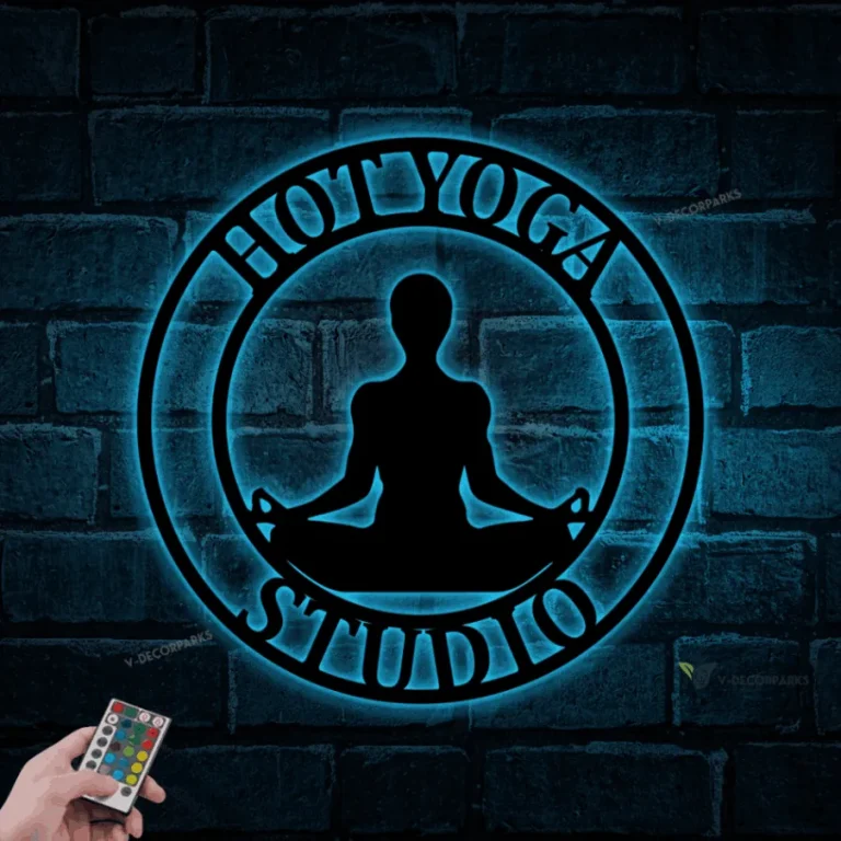 Metal Yoga With Led Lights Sign, Metal Yoga Studio Sign, Yoga Sign, Yoga Studio Sign, Yoga Studio Decor, Yoga Decor, Yogi, Pilates Sign, Yoga Gift