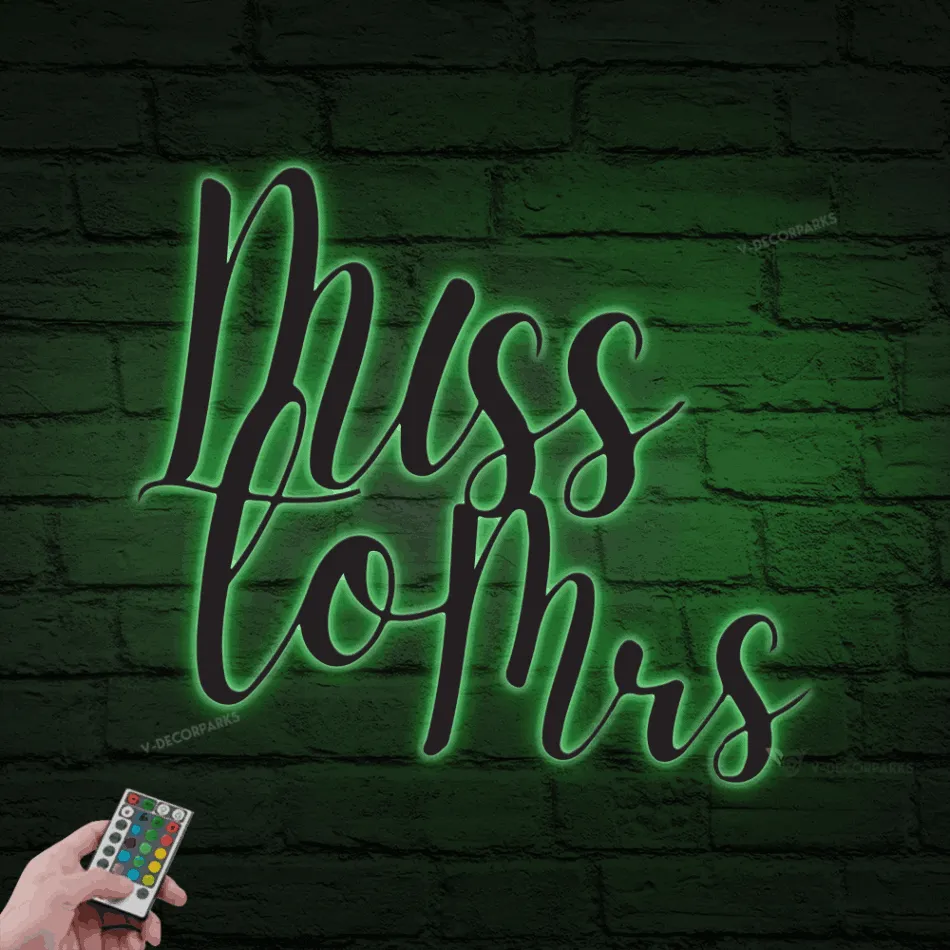 Miss To Mrs Metal Sign Led Lights, Metal Wedding Backdrop, Bride To Be Backdrop, Wedding Bar Sign, Bridal Shower, Bridal Shower Decor, Wedding Decor