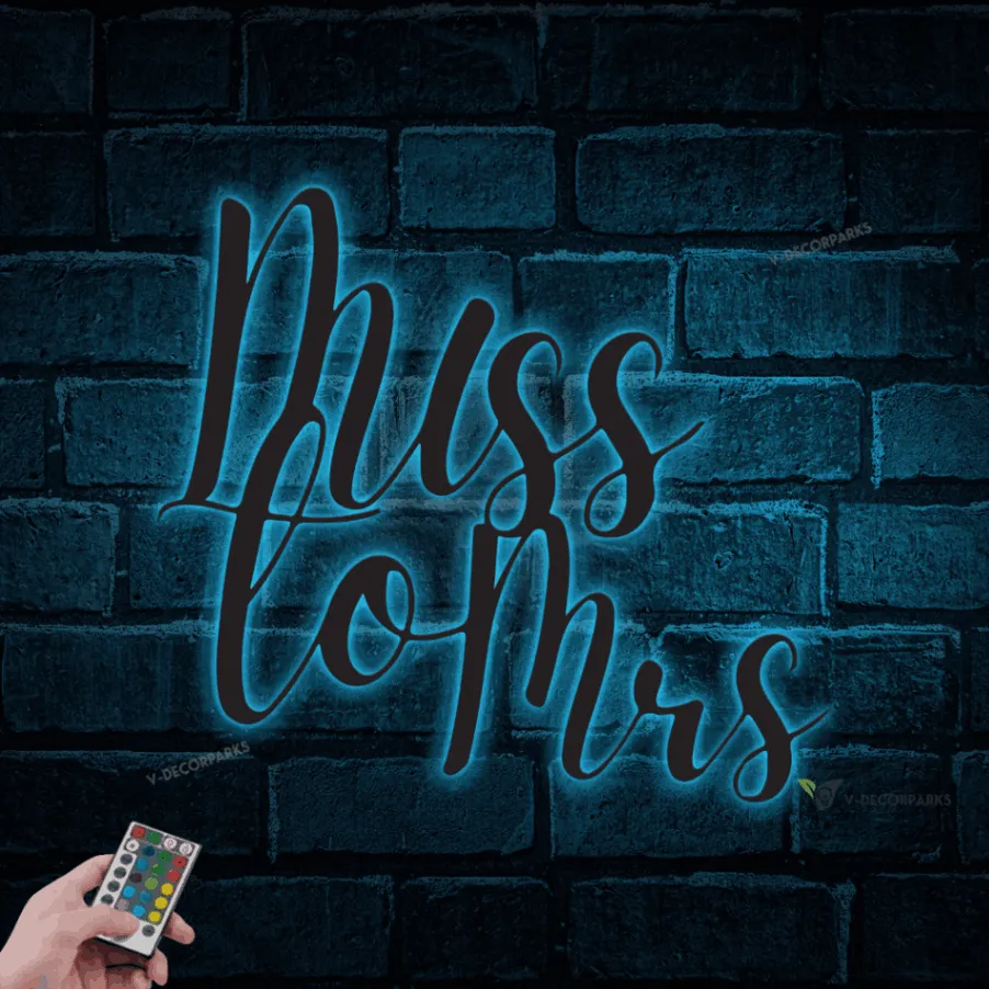 Miss To Mrs Metal Sign Led Lights, Metal Wedding Backdrop, Bride To Be Backdrop, Wedding Bar Sign, Bridal Shower, Bridal Shower Decor, Wedding Decor