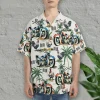 Motorcycle Hawaiian Shirt For Men Womens, Motorbike Lovers Summer Beach Shirts, American Rooster Aloha Shirt, Tropical Button Down Short Sleeve Shirts