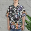 Racing Motorbike Hawaiian Shirt For Men Womens, Motorbike Lover Summer Beach Shirt,checkered Flag Aloha Shirt, Colorful Button Down Short Sleeve Shirt