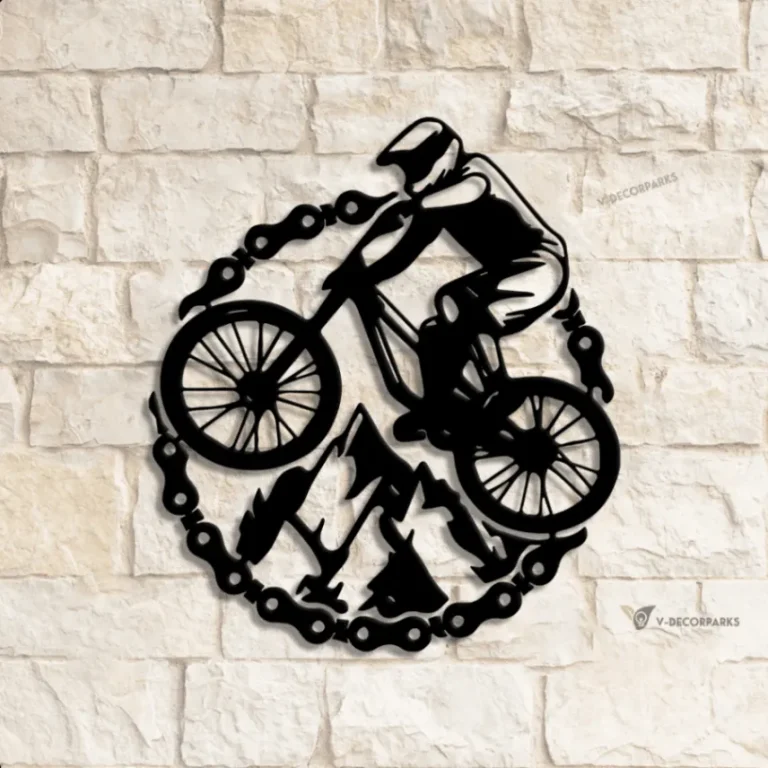 Mountain Bike Metal Wall Art Led Light, Mtb Sign, Home Decor, Biker Wall Art, Bicycle Gift, Mountain Bike Metal Sign, Gift For Sport Lover