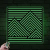 Mountain Metal Decor With Led Lights, Modern Metal Wall Art, Geometric Sign, House Decoration, Housewarming Gift, Unique Sign, Wall Hanger