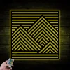 Mountain Metal Decor With Led Lights, Modern Metal Wall Art, Geometric Sign, House Decoration, Housewarming Gift, Unique Sign, Wall Hanger