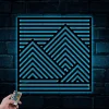 Mountain Metal Decor With Led Lights, Modern Metal Wall Art, Geometric Sign, House Decoration, Housewarming Gift, Unique Sign, Wall Hanger