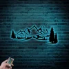 Mountain Metal Wall Art Decor Led Lights, Mountain Decor Art, Nature Forest Decoration, Metal Wall Decor Wall Hanging, Mountain Gift