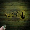 Mountain Metal Wall Art Decor Led Lights, Mountain Decor Art, Nature Forest Decoration, Metal Wall Decor Wall Hanging, Mountain Gift