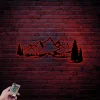 Mountain Metal Wall Art Decor Led Lights, Mountain Decor Art, Nature Forest Decoration, Metal Wall Decor Wall Hanging, Mountain Gift