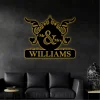 Mr And Mrs Metal Sign With Led Lights, Housewarming Wedding Metal Sign Gift, Custom Family Name Monogram, Large Personalized Family Steel Sign