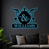 Mr And Mrs Metal Sign With Led Lights, Housewarming Wedding Metal Sign Gift, Custom Family Name Monogram, Large Personalized Family Steel Sign