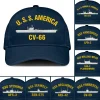 Custom Print/embroidered Us Navy Ships Classic Baseball Cap - Gift For Navy Veterans, Gift For Dad, Grandpa