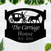 Personalized Carriage House Metal Sign, Outdoor Decor, Gate Hanging Sign, Custom Carriage Sign