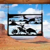 American Indian Warrior Fighting Bull Metal Hanging Sign, Metal Gate Decor, Metal Garden Hanging Art