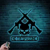 No Trespassing Gun Skull Metal Sign With Led Lights, No Trespassing Sign Skull Gun Sign No Trespassing Sign Do Not Disturb Sign