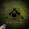 No Trespassing Gun Skull Metal Sign With Led Lights, No Trespassing Sign Skull Gun Sign No Trespassing Sign Do Not Disturb Sign