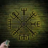Nordic Wall Decor Led Lights, Viking Metal Wall Decor, Vegvisir Symbol, Nordic Art, Runes Wall Art, Nordic Metal Sign, Icelandic Wall Art, Viking Decor
