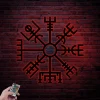 Nordic Wall Decor Led Lights, Viking Metal Wall Decor, Vegvisir Symbol, Nordic Art, Runes Wall Art, Nordic Metal Sign, Icelandic Wall Art, Viking Decor