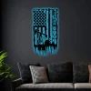 Oil Rig With Flag Metal Sign With Led Lights, Oil Rig American Flag, Oilfield Wall Art, Oil Derrick Flag, Metal Wall Art, Oilfield Worker Gift