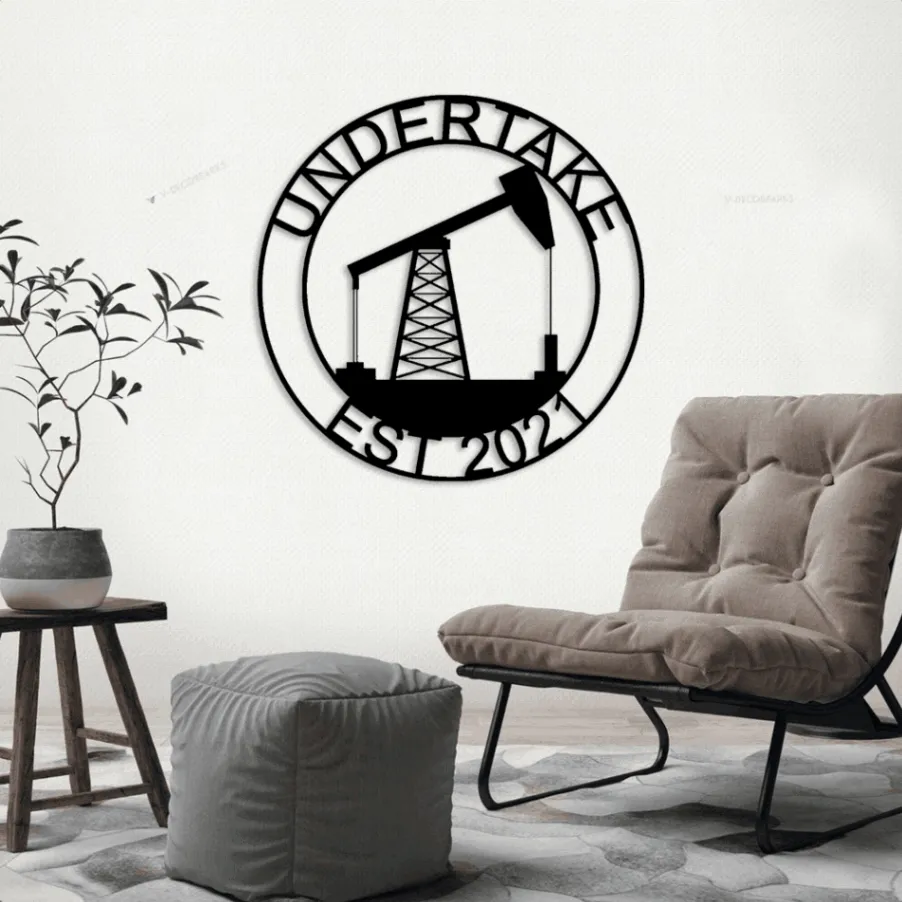 Oil Pump Sign With Led Lights, Oilfield Decor, Metal Wall Art, Pump Jack, Oil Field Sign, Oil Drilling Rig, Midwest Art, Man Cave Decor, Oil Pump Jack