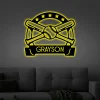 Personalize Baseball Bat Metal Sign With Led Lights Sign Customized Baseball Bat Wall Art Decor Sports Room Wall Art Monogram Softball Home Decor
