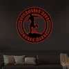 Personalize Football Name Sign Led Lights, Custom Soccer Monogram Wall Art Sports Room Decor Soccer Name Steel Sign, Coach Gift Idea