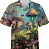 Magic Mushroom Forest Hawaiian Shirts For Men Women, Mushrooms Button Down Mens Hawaiian Shirts, Button Vintage Aloha Hawaii Shirt, Vacation Shirt