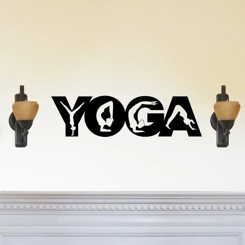 Perris Yoga With Poses In Letters Metal Art Wall Decor, Cut Wall Hanging, Home Decoration, Home Gift
