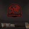 Personalized Archery Sport Monogram Metal Sign Art With Led Lights, Custom Archery Sport Metal Sign Hobbie Gifts Sport Gift Birthday Gift