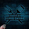 Personalized Bbq Grill Metal Sign With Led Lights, Custom Smoker And Grill Wall Art, Outdoor Decor, Gift For Him, Father's Day, New Home Gift