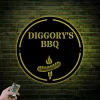 Personalized Bbq Grill Sign With Led Lights, Custom Barbecue Metal Sign Outdoor Bbq Gift Barbecue Garden Decor Restaurant Decor