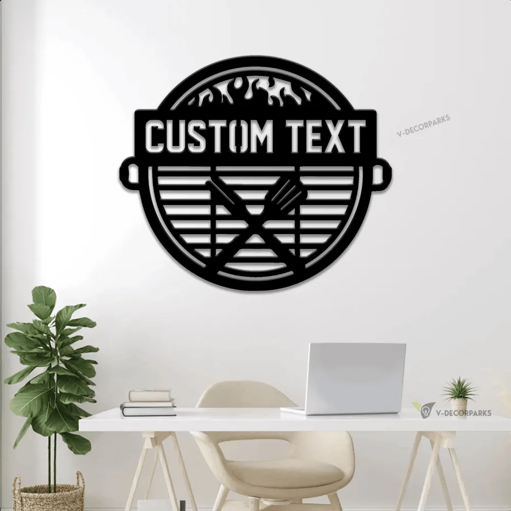 Personalized Bbq & Grill Metal Wall Led Lights, Custom Kitchen Sign, Bbq Cow Chicken Pig Wall Decor, Patio Porch Sign Led Light, Barbecue