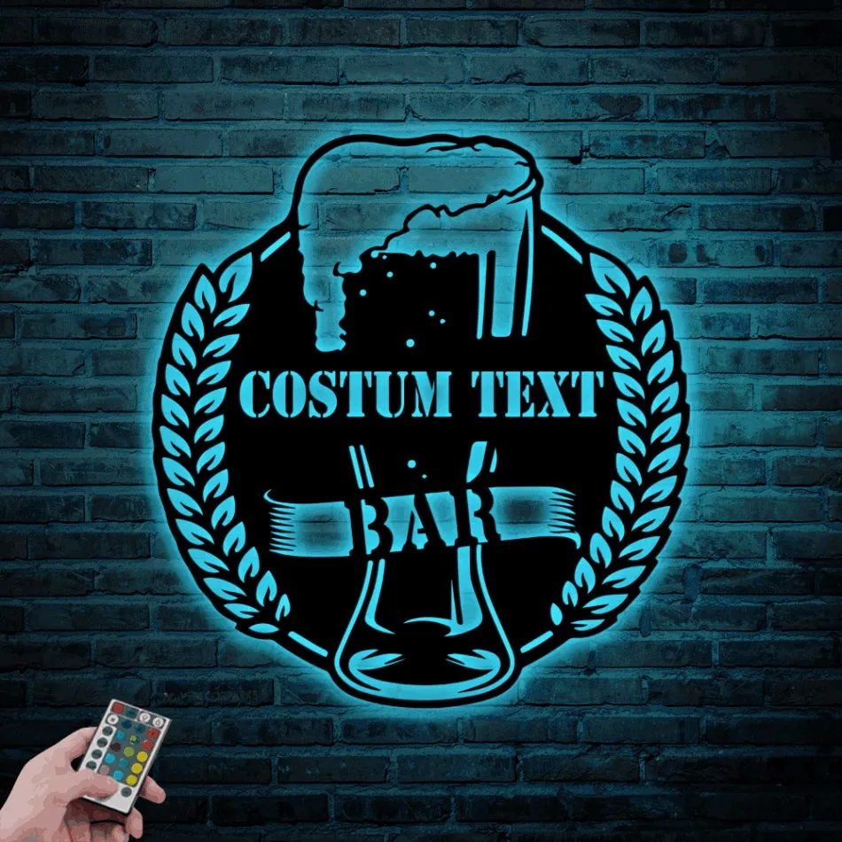 Personalized Bar Sign Led Lights, Home Bar Wall Decor, Custom Bar Sign, Home Bar Wall Decor, Personalized Home Bar Sign, Beer Glass Sign, Home Bar Gift