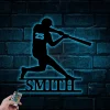 Personalized Baseball Name Metal Wall With Led Lights, Baseball Player, Baseball Jersey Wall Art, Boys Room Sign, Gift For Him, Gift For Baseball Fan