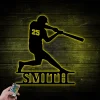 Personalized Baseball Name Metal Wall With Led Lights, Baseball Player, Baseball Jersey Wall Art, Boys Room Sign, Gift For Him, Gift For Baseball Fan