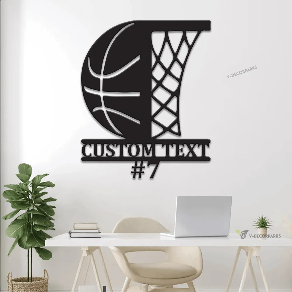 Personalized Basketball Metal Sign With Led Lights, Game Room Decor, Wall Decor, Gift For Basketball Lover, Love Basketball