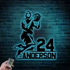 Personalized Basketball Sign With Led Lights, Basketball Metal Wall Art, Custom Name Basketball Sign, Basketball Player Decor Boys Bedroom