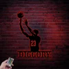 Personalized Basketball Sign Led Lights, Metal Basketball Wall Art, Custom Name Basketball Sign, Basketball Player Wall Decor Boys Room Basketball Gift