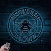 Personalized Bee Metal Sign With Led Lights, Honey Bee Metal Wall, Bee Sign, Honey Farm Signs, Gift For Bee Keeper, Honey Bee Monogram Decor