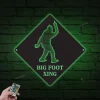 Personalized Big Foot Crossing Metal Wall With Led Lights, Big Foot Xing Sign, Sasquatch Wall Art Decor, Yeti Gift, Cabin Decor, Big Foot Metal Sign