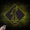 Personalized Big Foot Crossing Metal Wall With Led Lights, Big Foot Xing Sign, Sasquatch Wall Art Decor, Yeti Gift, Cabin Decor, Big Foot Metal Sign