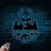 Personalized Buck Bass Monogram Metal Sign With Led Lights, Rustic Deer Hunting Forest, Cabin Farmhouse Laser Cut Decor, Gift For Hunter