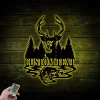 Personalized Buck Bass Monogram Metal Sign With Led Lights, Rustic Deer Hunting Forest, Cabin Farmhouse Laser Cut Decor, Gift For Hunter