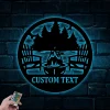Personalized Campfire Metal Sign With Led Lights, Custom Camping Name Metal Wall Art For Campsite Decor, Happy Campers Sign, Gift For Camper