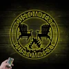 Personalized Campfire Metal Sign With Led Lights, Custom Camping Name Metal Wall Art For Campsite Decor, Happy Campers Sign, Gift For Camper