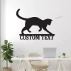 Personalized Cat Address Metal Sign With Led Lights, Custom House Number Wall Art For Home Decor, Housewarming, New Home Gift For Cat Lover