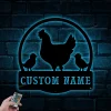 Personalized Chicken Coop Signs With Led Lights, Metal Chicken Coop Sign, Chicken Farm Signs, Fluffy Butt Hut Chicken, Metal Chicken Sign,rustic Sign